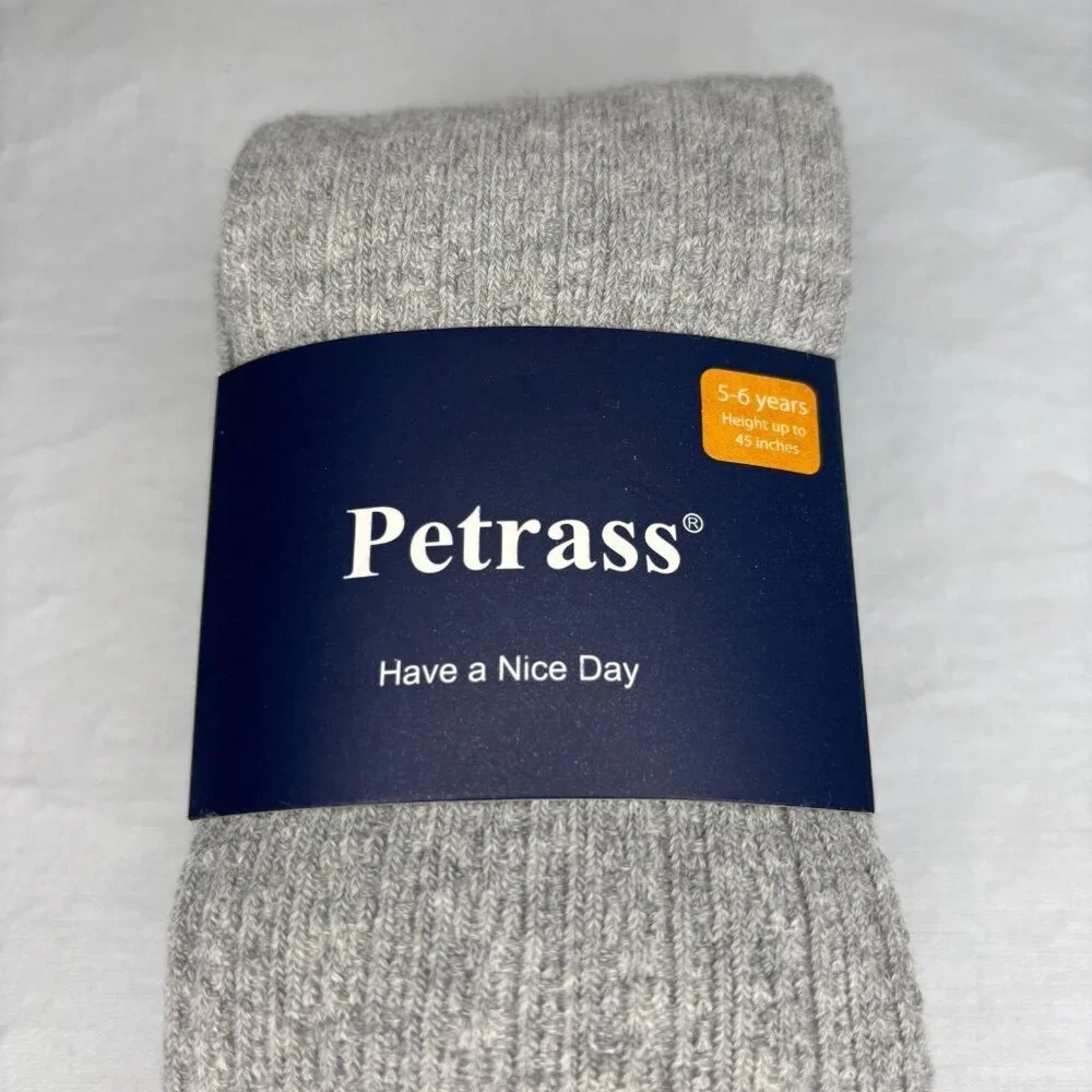 PETRASS NEW Tights Girls 5-6 Years Gray Textured Height up to 45